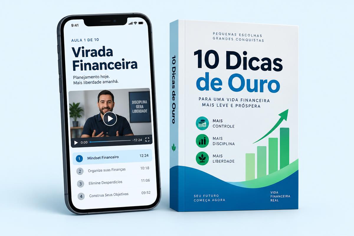 O curso no celular e o e-book 10 Dicas de Ouro